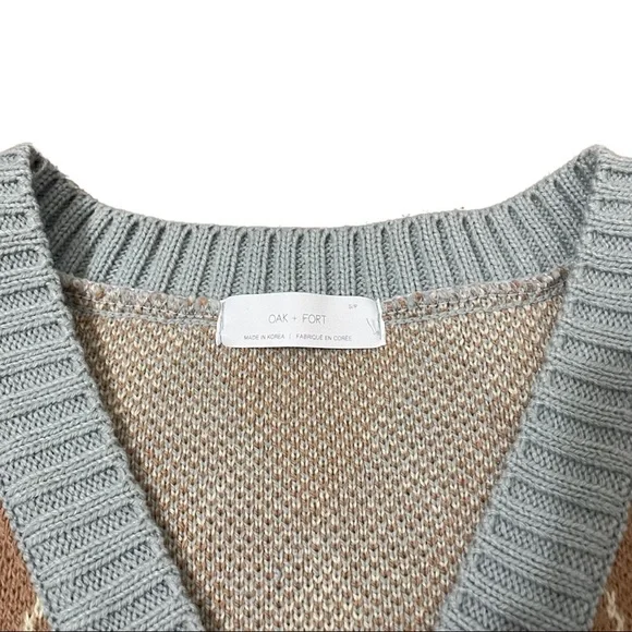 Oak + Fort Argyle V-Neck Sweater Vest - Picture 2 of 3